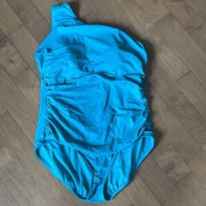 One-Shoulder Blue Swimsuit